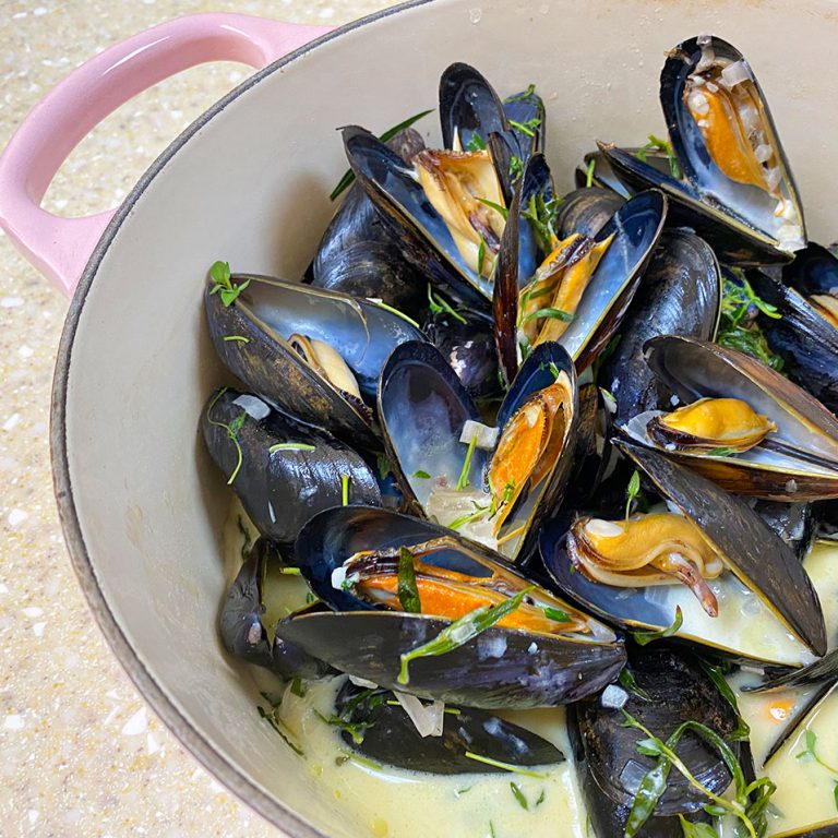 Creamy Mussels in Tarragon Sauce Bear Cusine Easy Seafood Recipe