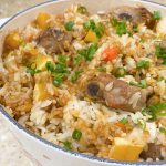 one pot rice with rib and delicata squash