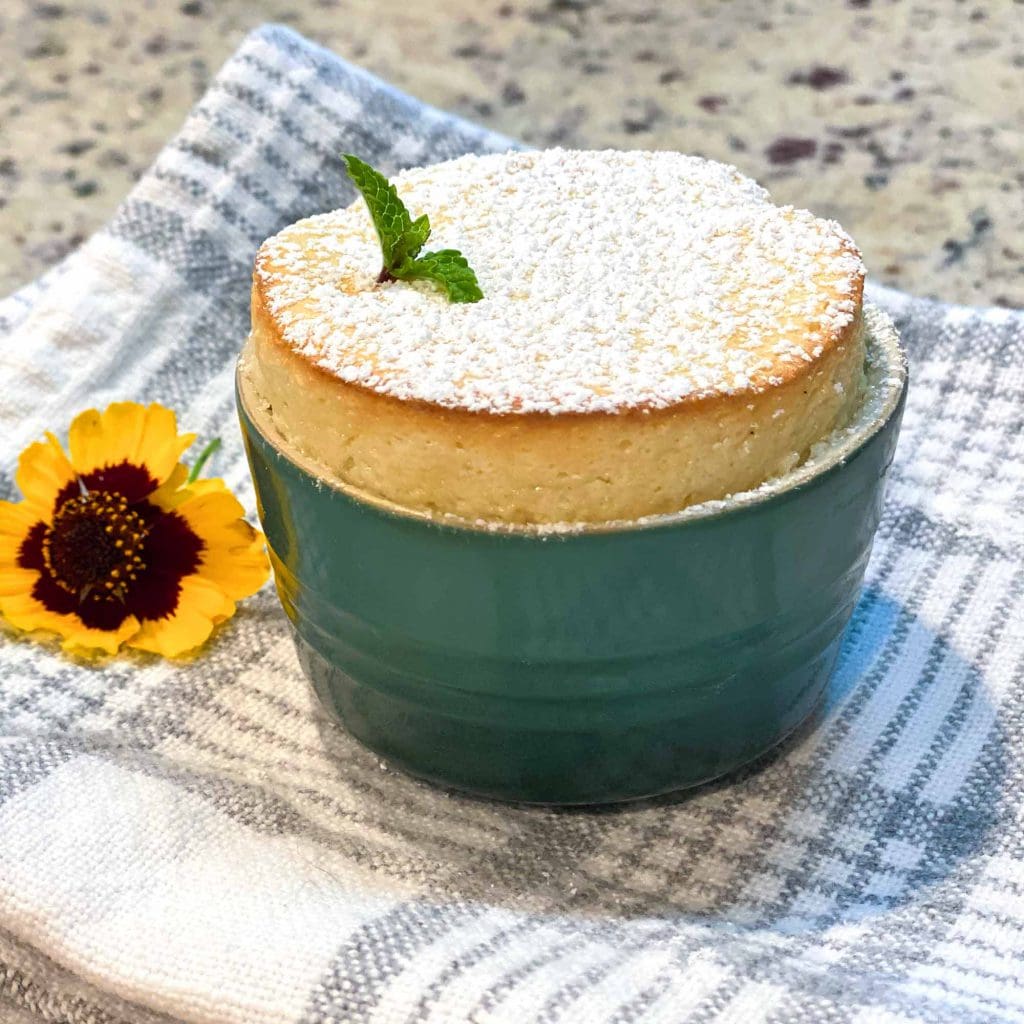 souffle baking from oven