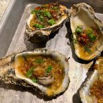 grilled oyster with garlic sauce