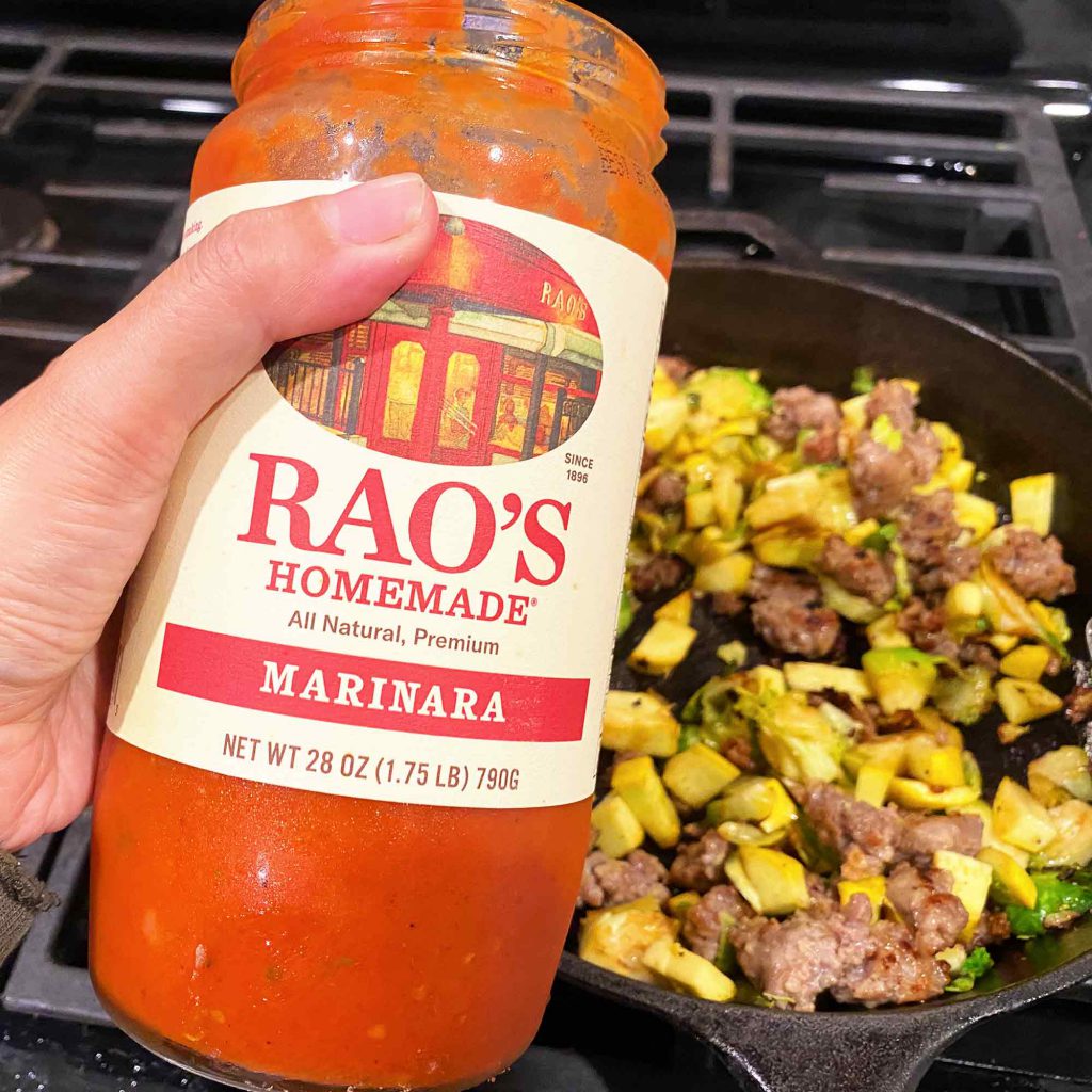 adding rao's marinara sauce