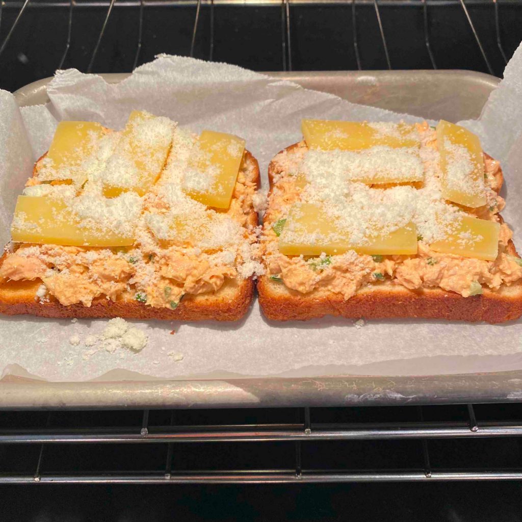 tuna melt inside the oven