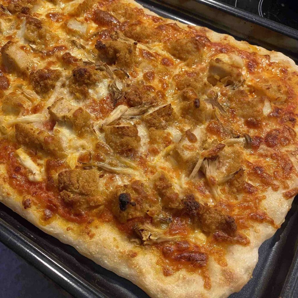 sheet pan sourdough pizza