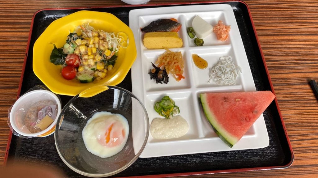 breakfast buffet in the japanese hotel